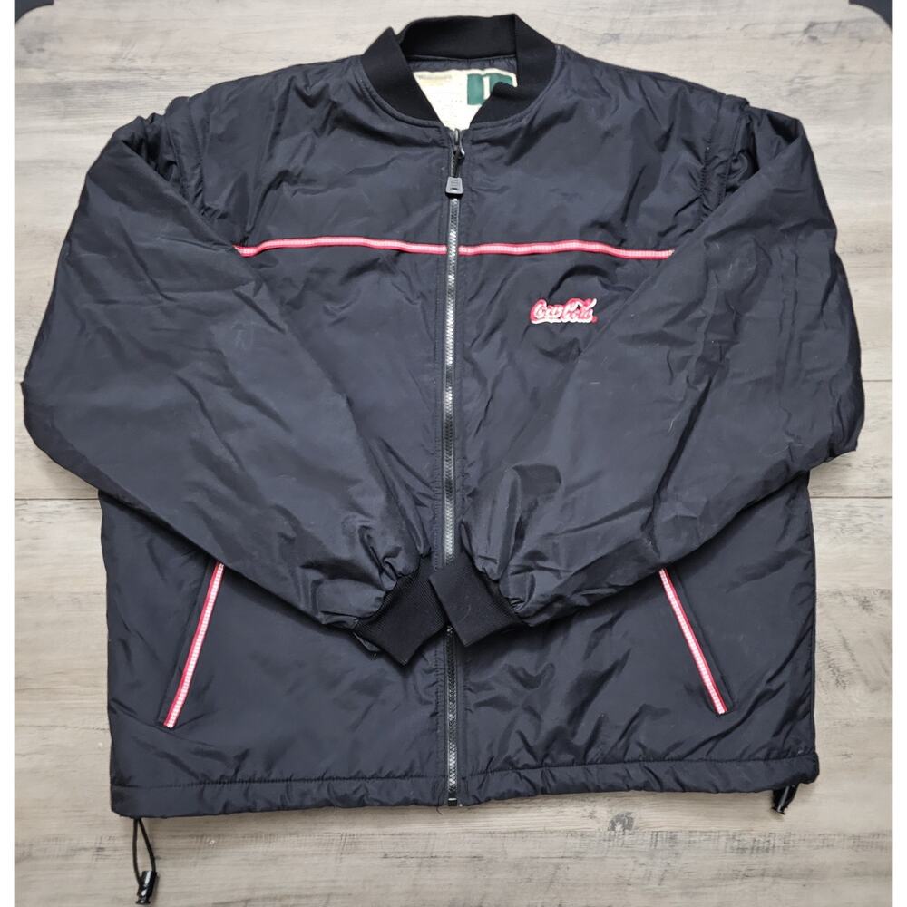 Vintage Wear Guard Jacket Mens Large Black Lined Winter Work Jacket Coca-Cola